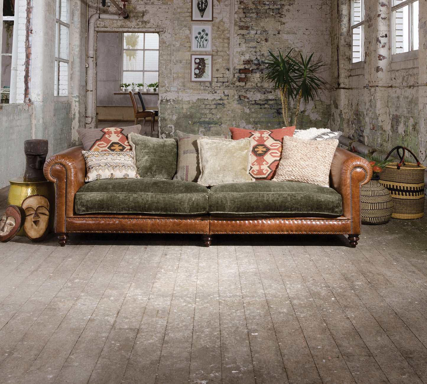 Tetrad Constable Grand Sofa in Galveston Bark Leather