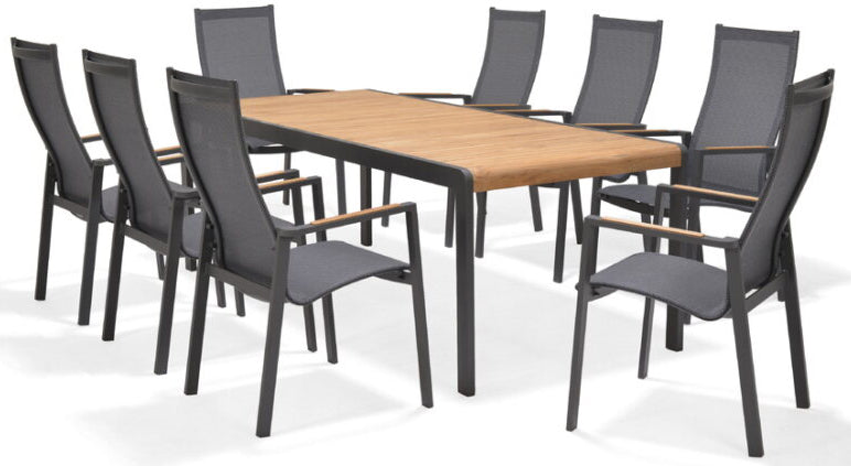 LifestyleGarden Amber 8 Seat Stacking Dining Set