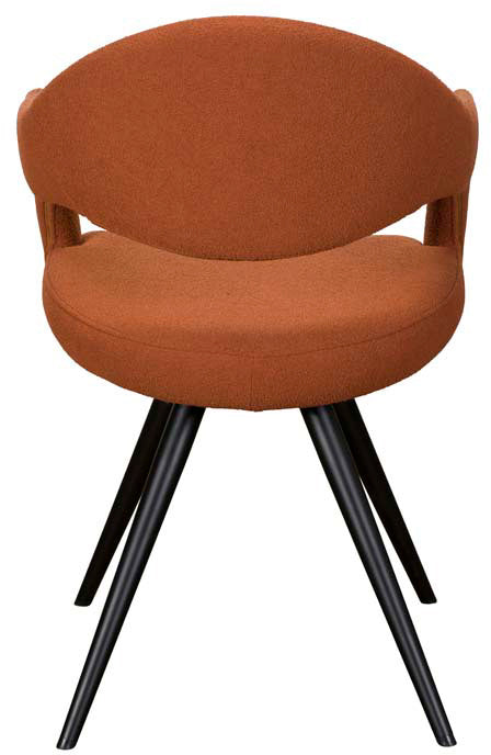 Baker Pair of Jasmine Dining Chairs in Orange Boucle