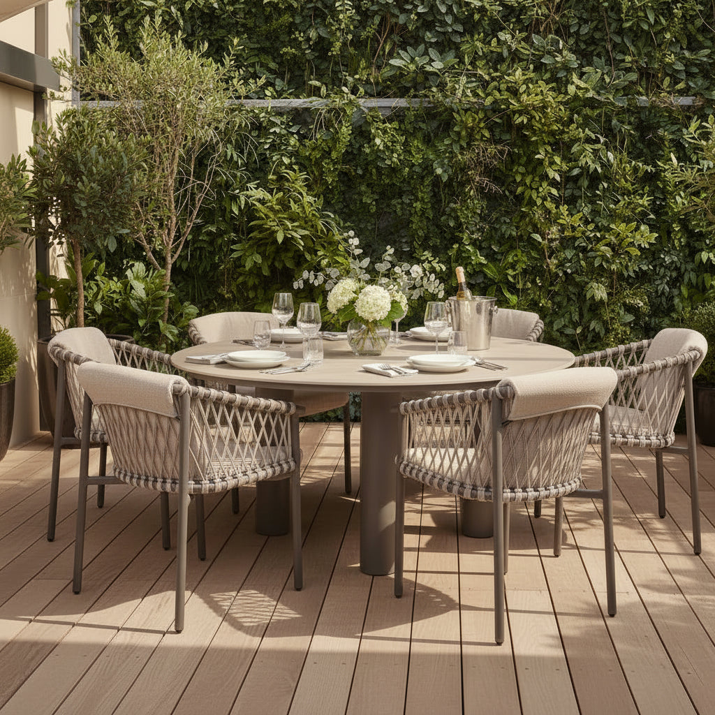 4 Seasons Outdoor Allora 6 Seat Round Dining Set