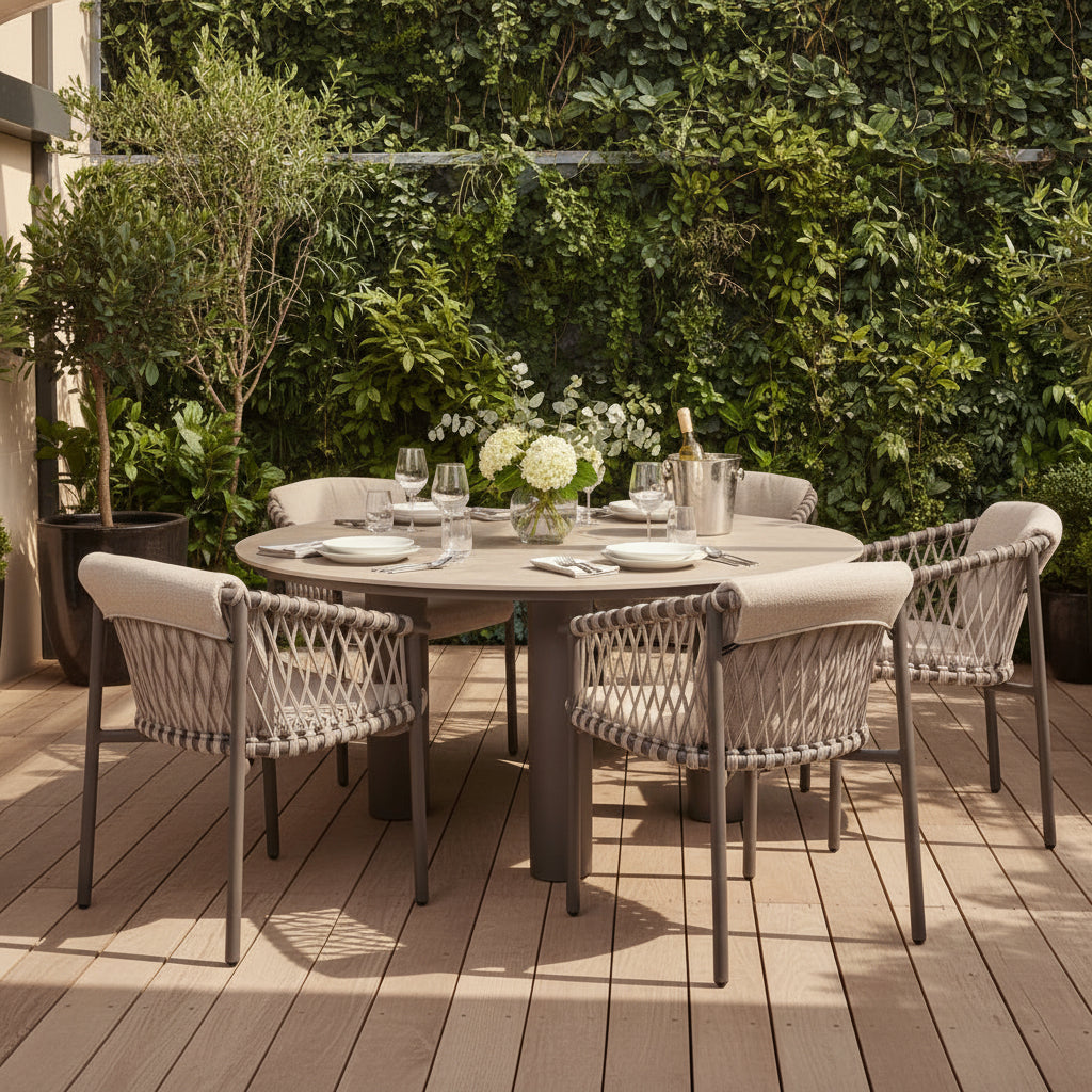 4 Seasons Outdoor Allora 6 Seat Round Dining Set