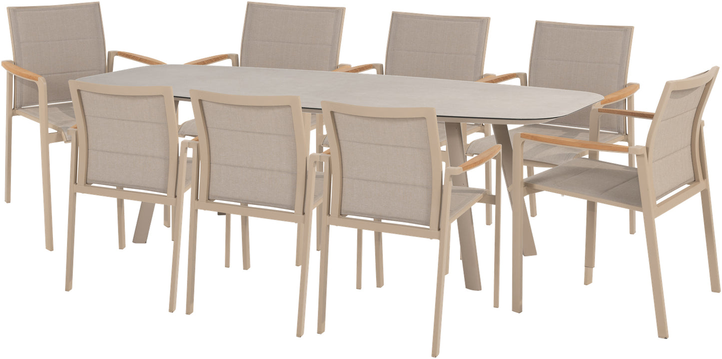 4 Seasons Outdoor Cortina 8 Seat Rectangular Dining Set