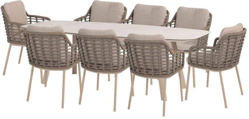 4 Seasons Outdoor Puglia 8 Seat Barrel Dining Set