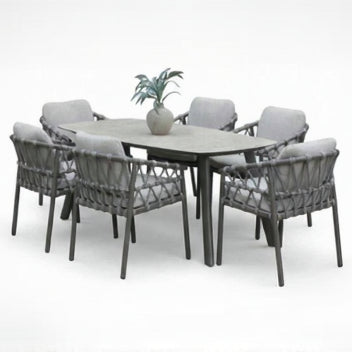 4 Seasons Outdoor Piacenza 6 Seat Barrel Dining Set
