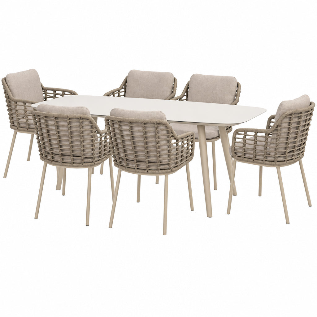 4 Seasons Outdoor Puglia 6 Seat Barrel Dining Set