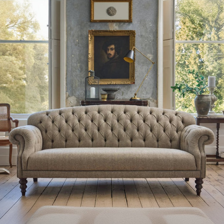 Tetrad Arbroath Midi Sofa Harris Tweed | Button Tufted Sofa | Shackletons