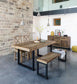 Baker Nixon 180cm Dining Table with natural reclaimed wood table top and black metal U shaped legs