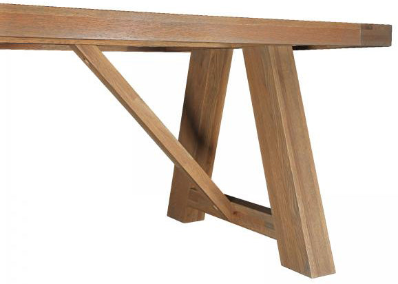 Carlton Furniture Monastery Refectory 2.2m Dining Table construction from a chunky solid oak wood with a refectory style trestle base