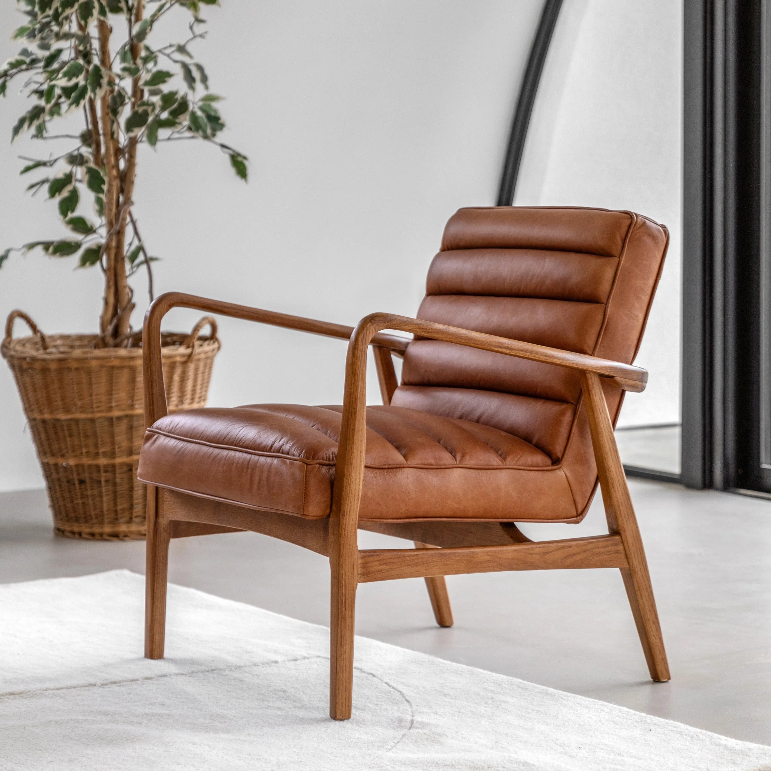 Gallery Direct Datsun Vintage Brown Leather Armchair | Shackletons
