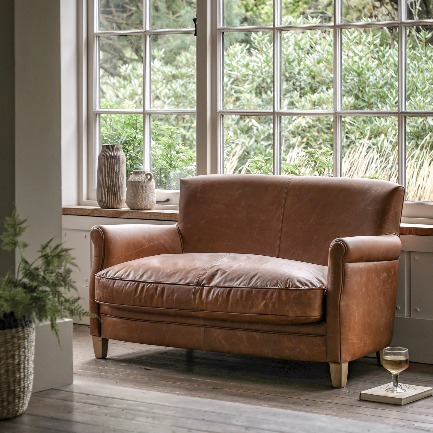 Gallery Direct Mr. Paddington Sofa in Vintage Brown Leather