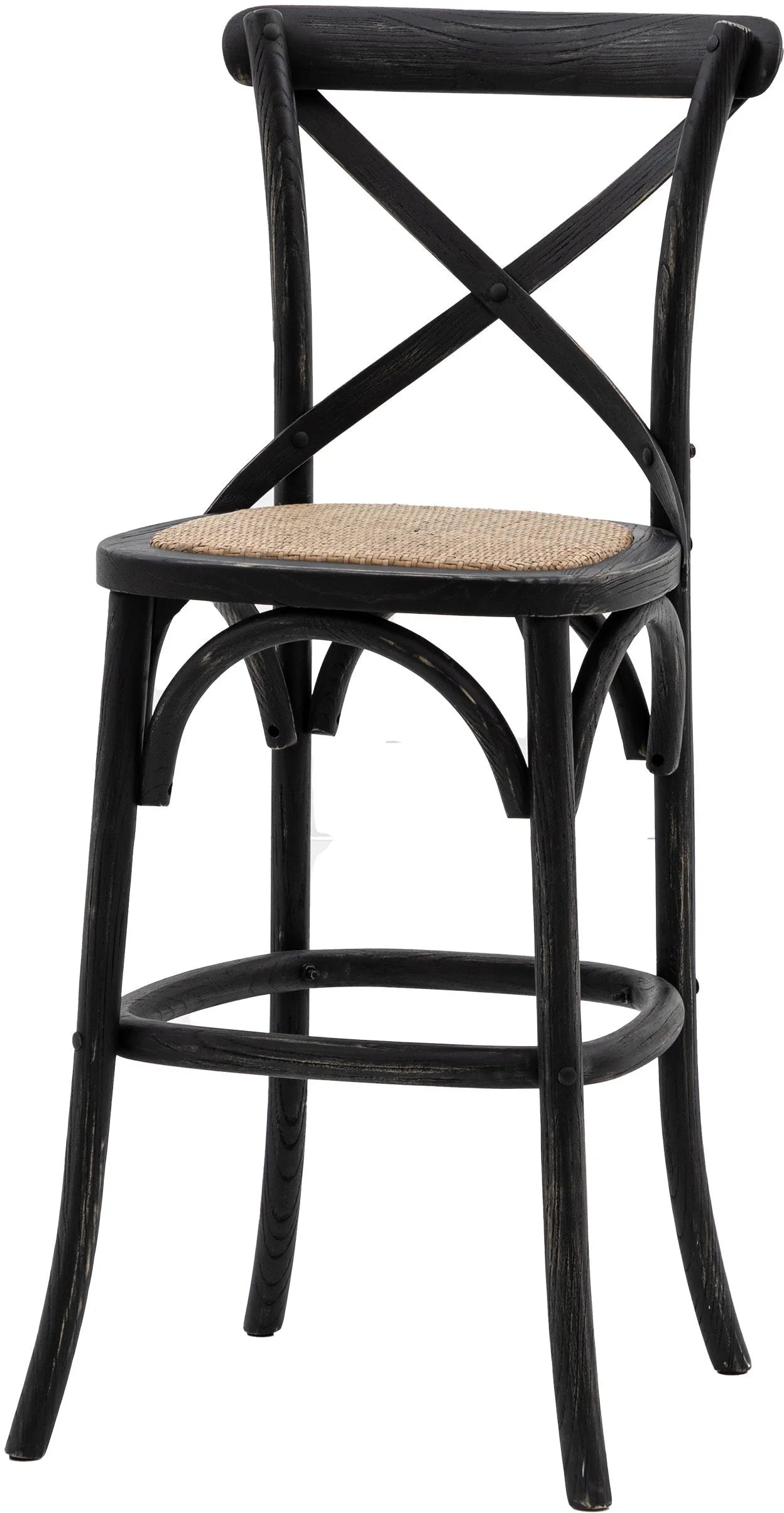 Gallery Direct Cafe Pair of Stools in Black Rattan