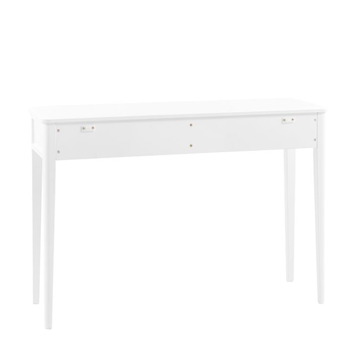 Gallery Direct Acton 2 Drawer Console in White with slim tapered legs