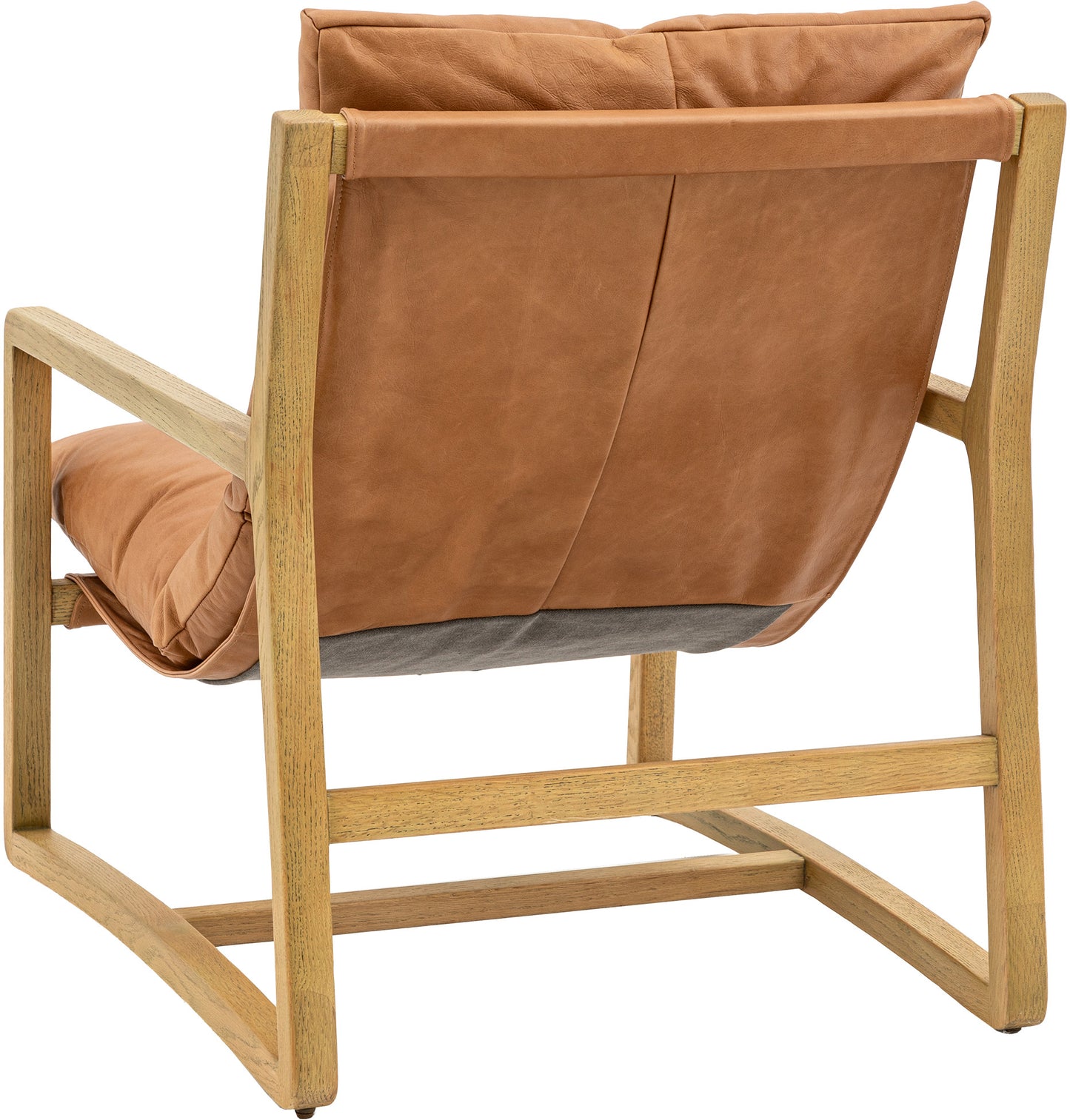 Gallery Direct Burela Lounge Chair has a contemporary ash wood frame and is upholstered in Vintage Brown Leather