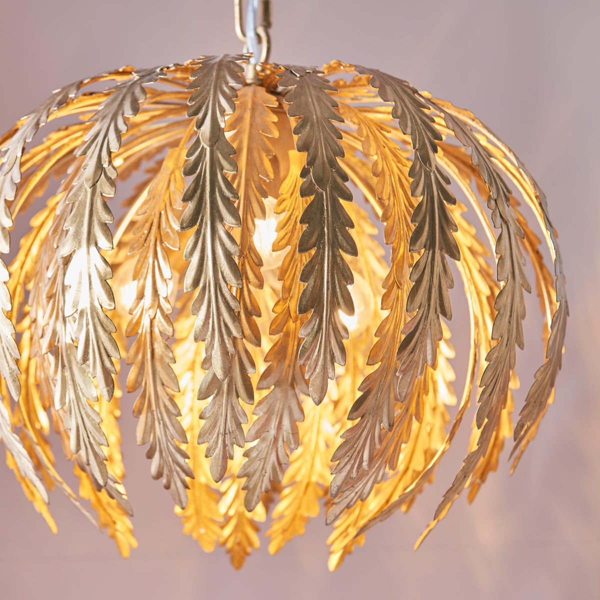 Gallery Direct Delphine Pendant Light Gold, close-up of the finish and design