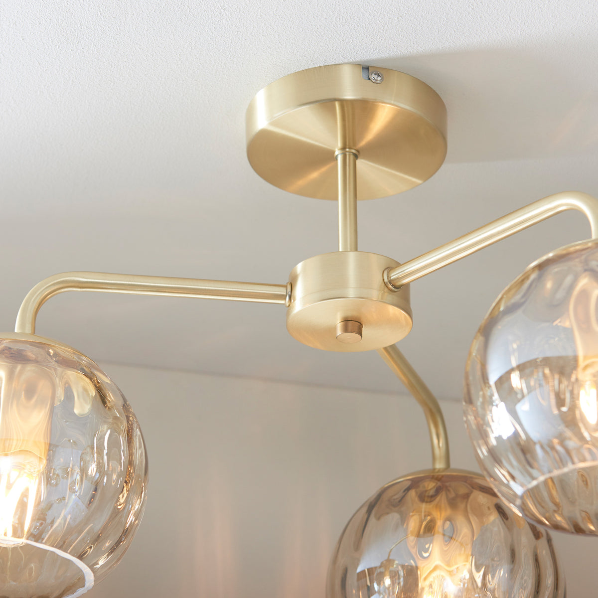 Gallery Direct Dimple 3 Ceiling Light, close-up of the finish and design