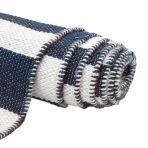 Gallery Direct Kingston Jacquard Rug in blue and white check measures 1200x1800mm
