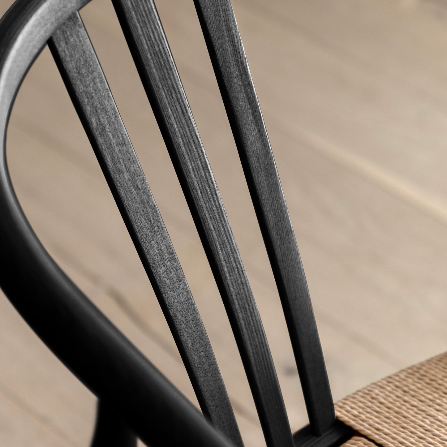 Gallery Direct Pair of Whitney Chairs in Black painted Elm wood with a wishbone style backrest