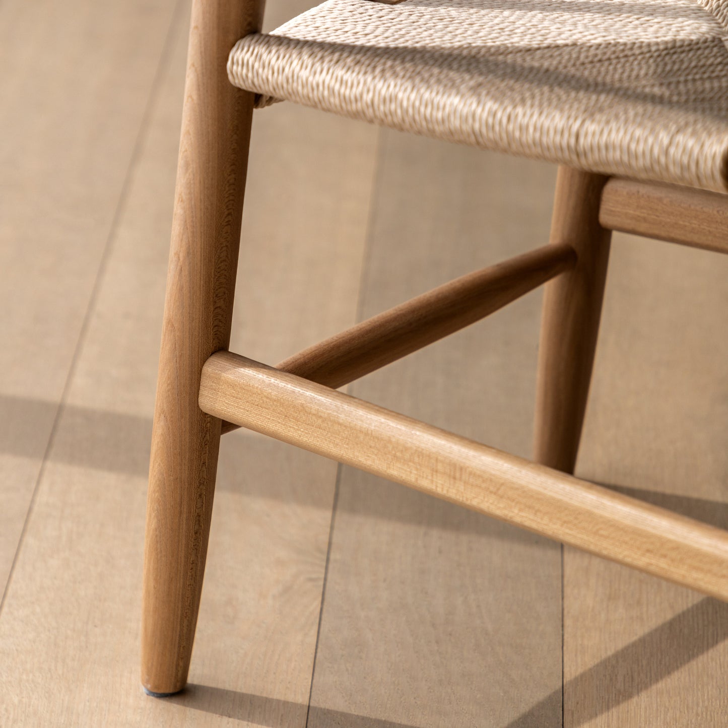 Gallery Direct Pair of Whitney Chairs crafted from a Natural Elm wood with a rope woven seat