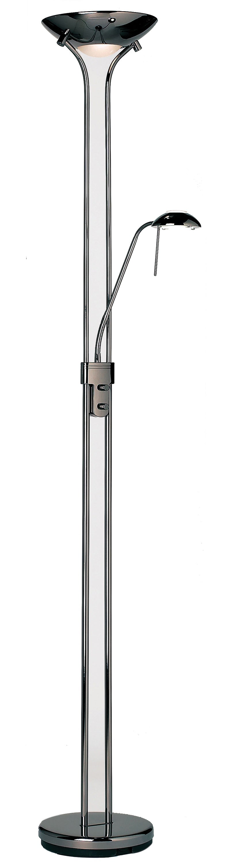 Gallery Direct Rome Floor Lamp Black Chrome, complete product view on a white background