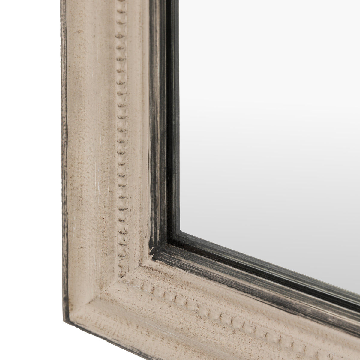 Gallery Direct Shoreline Arch Mirror Grey, close-up of the mirror and frame details