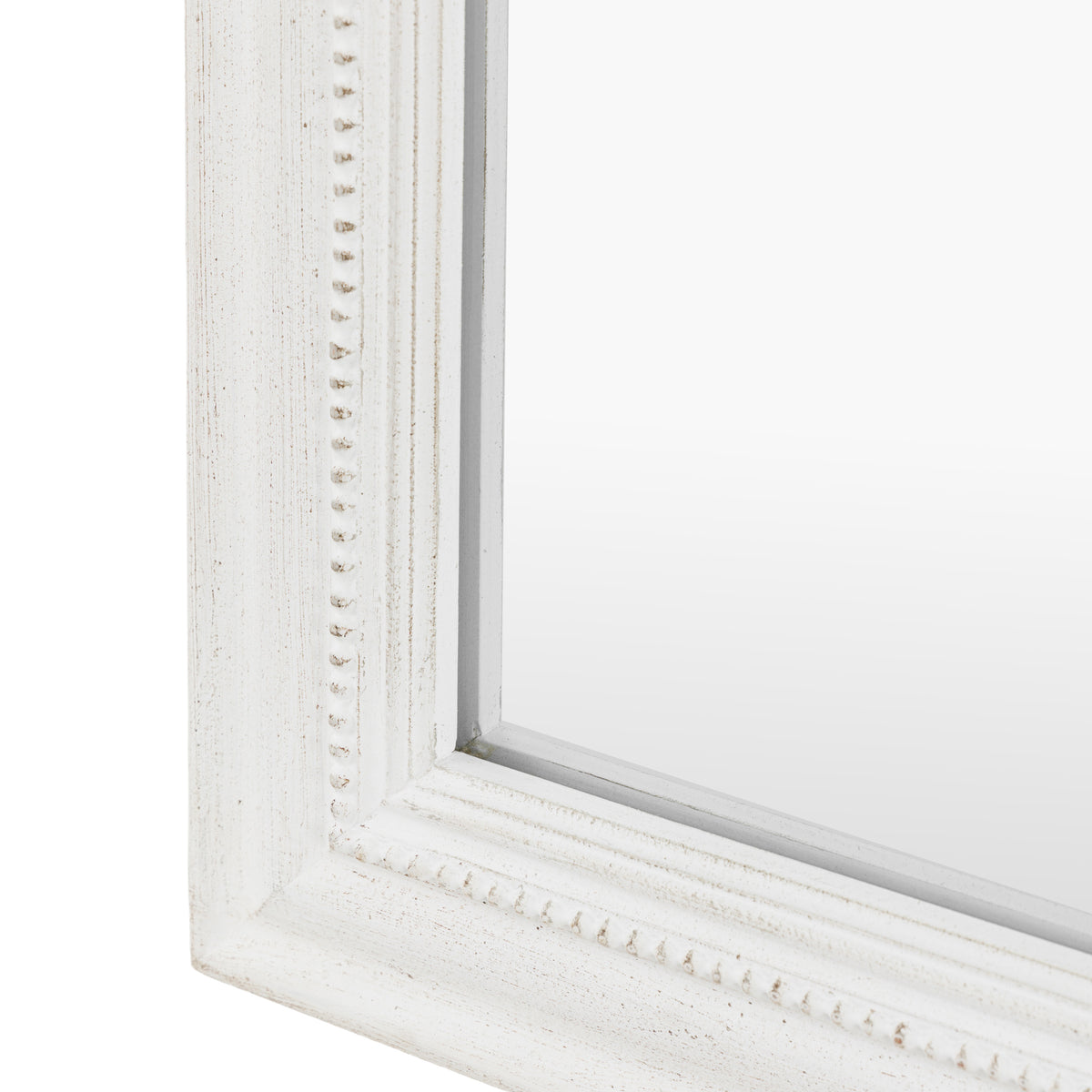 Gallery Direct Shoreline Arch Mirror White, close-up of the mirror and frame details