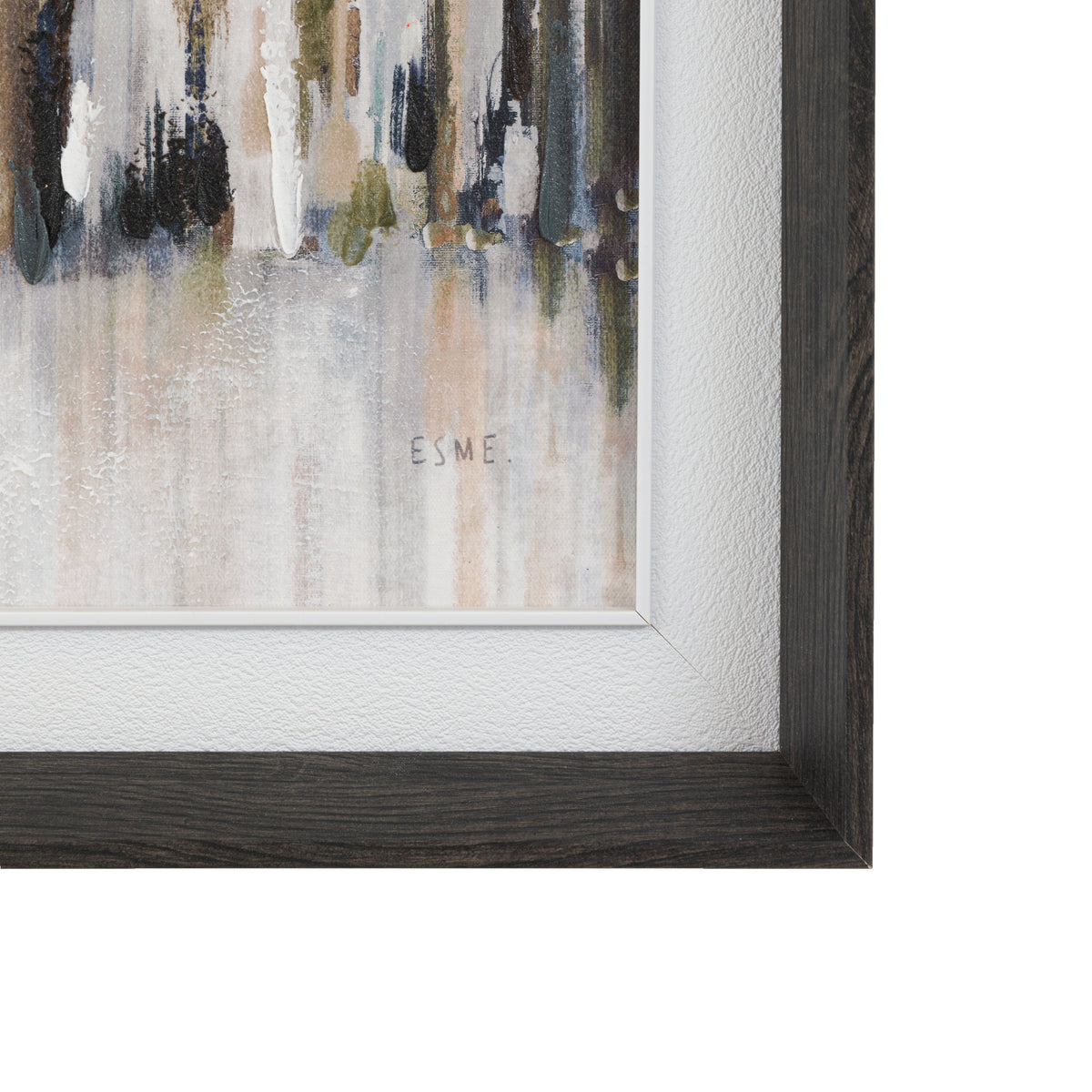 Gallery Direct Urban Silence Framed Canvas, close-up of the artwork and frame details