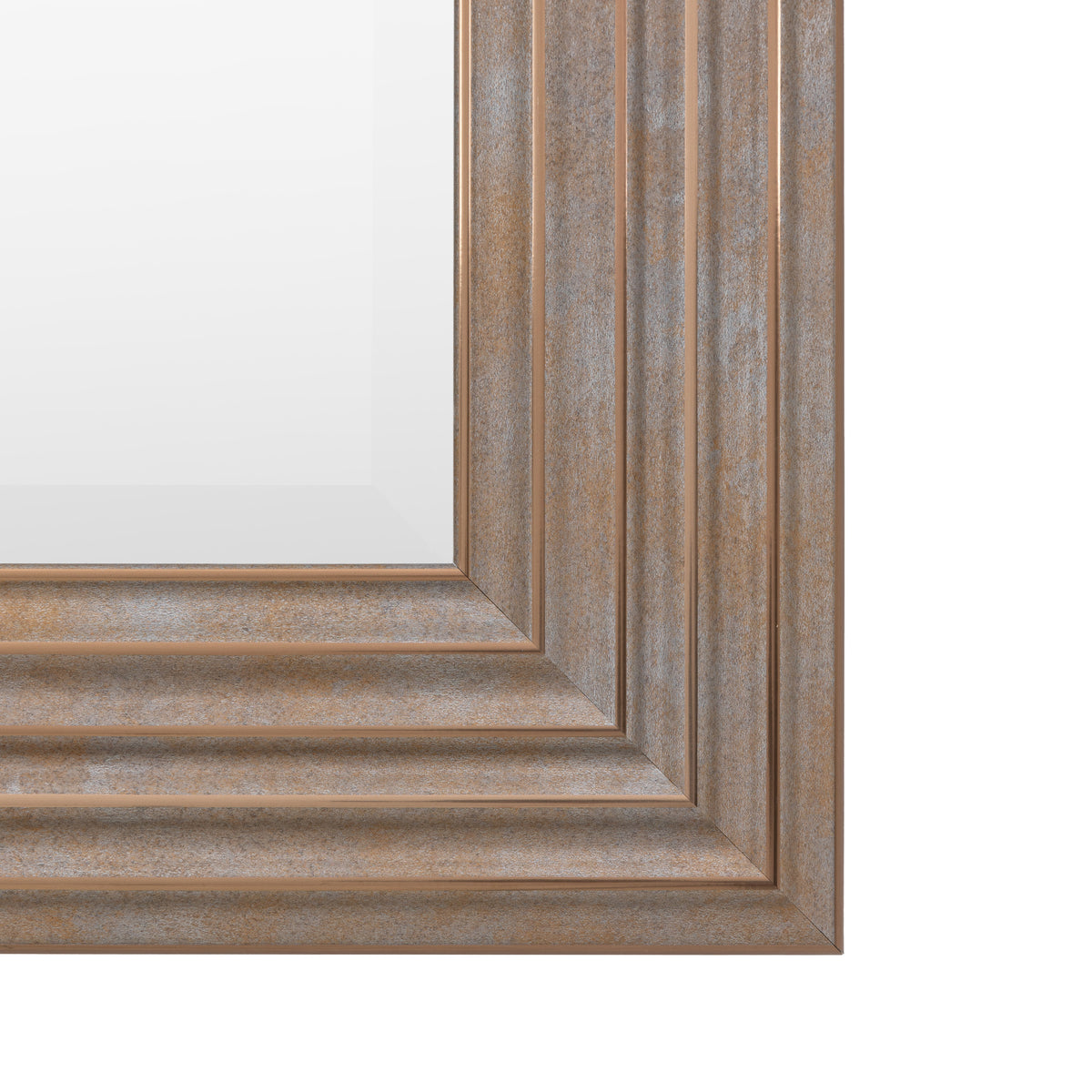 Gallery Direct Whitechapel Square Mirror Gold, close-up of the mirror and frame details