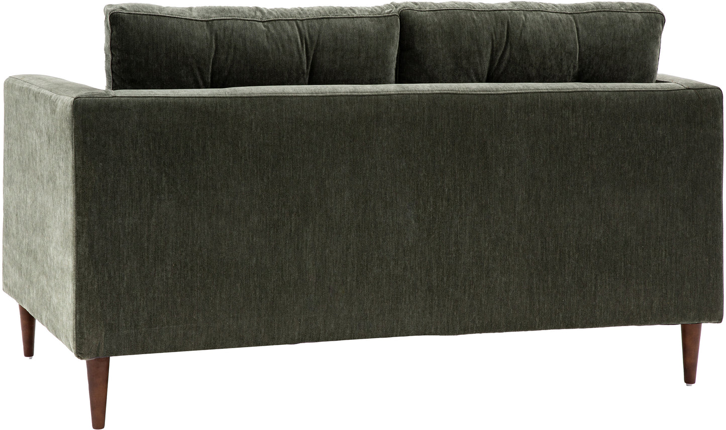 Gallery Direct Whitwell 2 Seater Sofa Upholstered in a Forest Green fabric, with a block structured frame, padded back cushions and tapered wooden legs