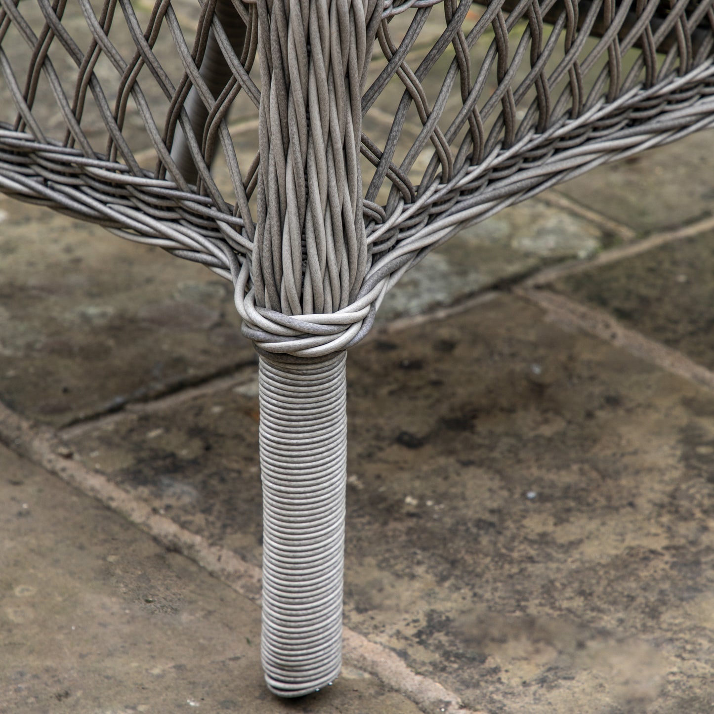 Gallery Garden Menton Bistro Set constructed from Stone coloured PE rattan and aluminium