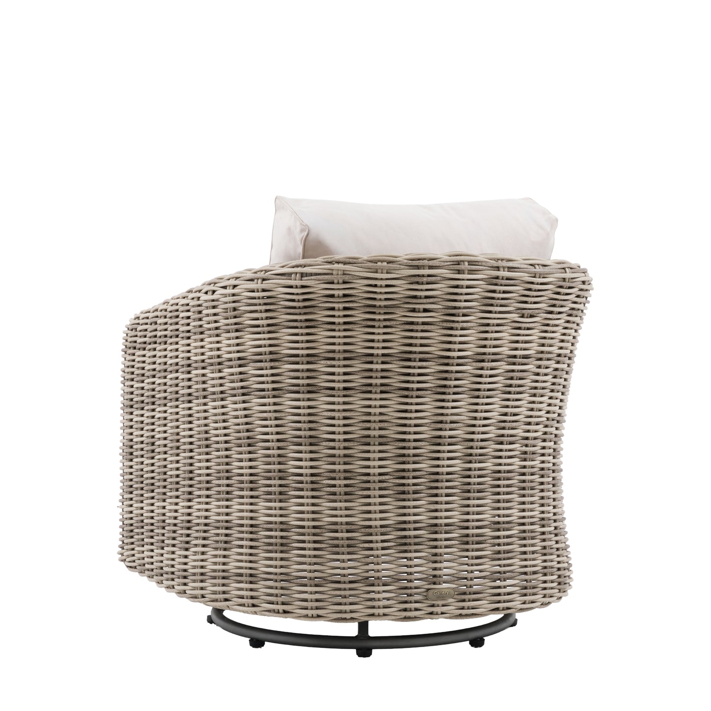 Gallery Garden Ragusa Swivel Chair is crafted from 9mm fully rounded poly rattan with an aluminium frame and 360 degree swivel mechanism
