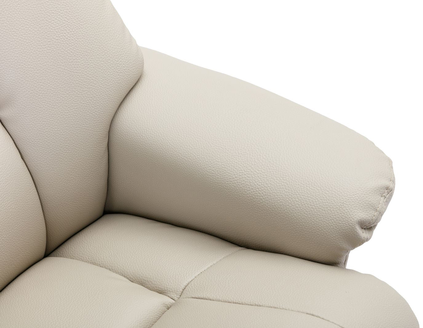 Global Furniture Alliance Biarritz Swivel Recliner Chair upholstered in Mushroom coloured soft padded faux leather