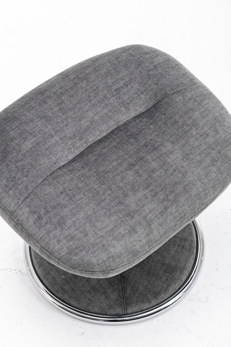 Global Furniture Alliance Paddington Chair and footstool in Graphite grey Fabric with metal base