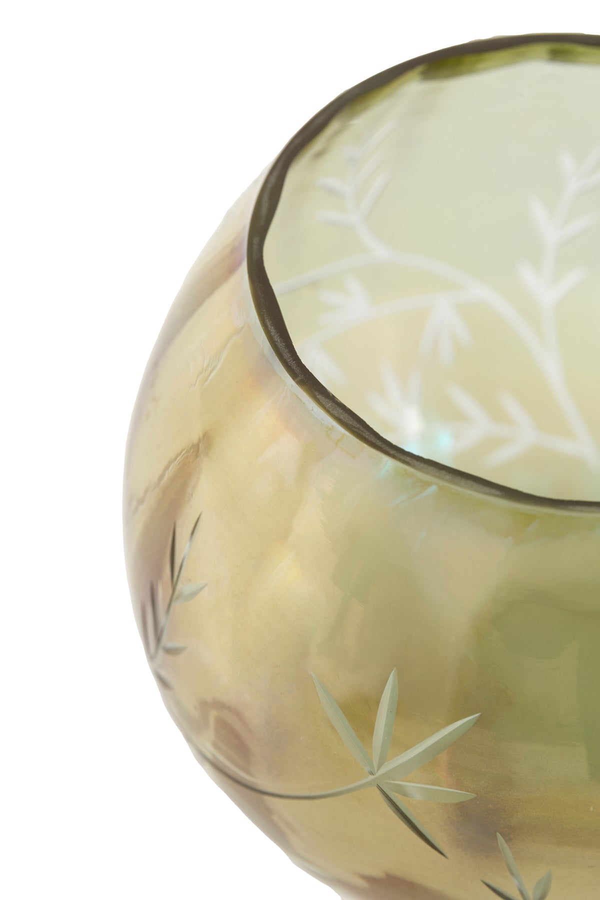 Gallery Direct Floral Etched Iridescent Tealight Holder Large - image 7