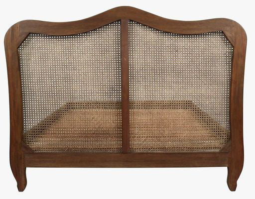 Laura Ashley Montpellier 4ft 6 Double Bed frame in Walnut with elegant French style rattan headboard