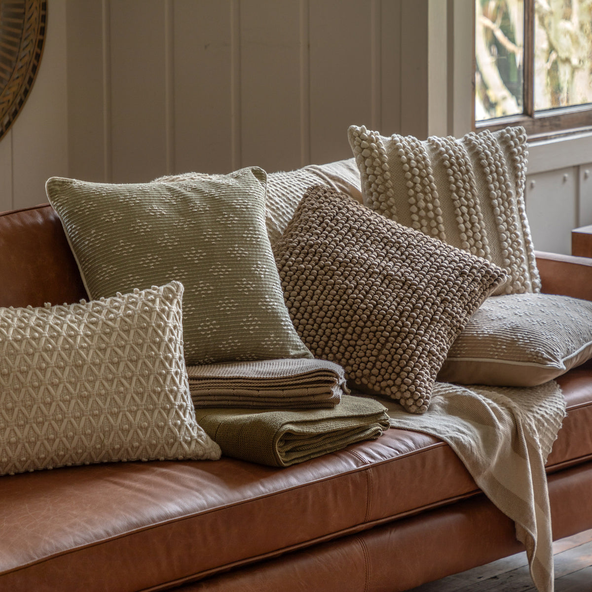 Gallery Direct Lanzo Woven Cushion Taupe Poly Filled - image 4