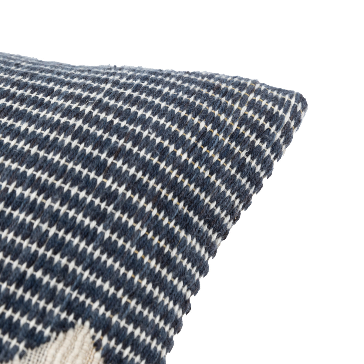 Gallery Direct Quinn Jacquard Cushion Ochre & Navy Feather Filled - image 6