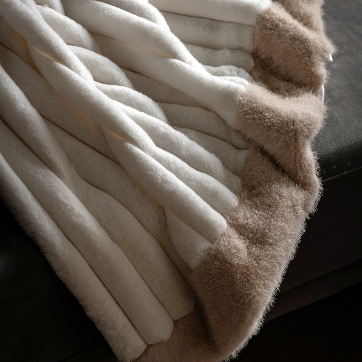Gallery Direct Whinfell Luxury Faux Fur Throw Cream - image 3