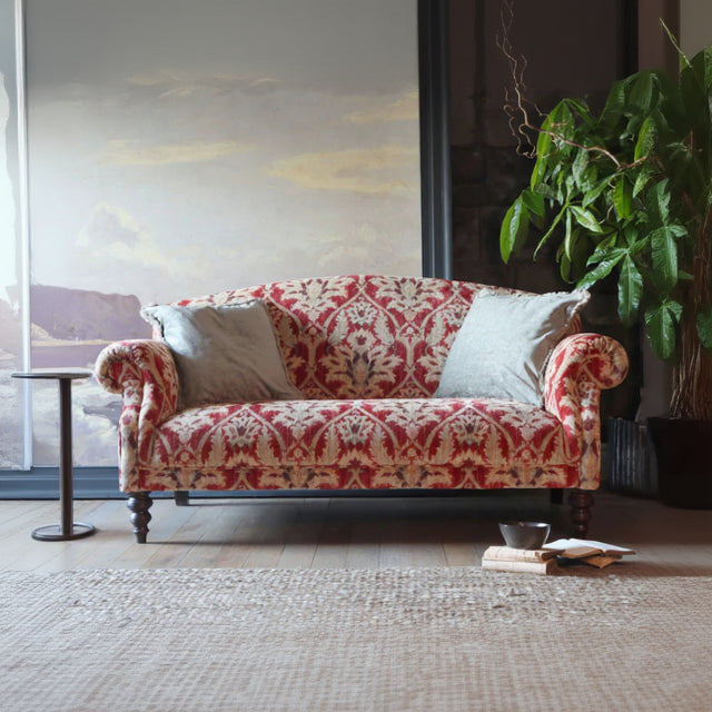 Tetrad Tallis Midi Sofa in Enigma Claret | Red Damask Sofa | Shackletons