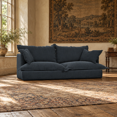 Tetrad Ava Midi Sofa in Beatrice Midnight Fabric — lifestyle visualisation generated from the product cutout.