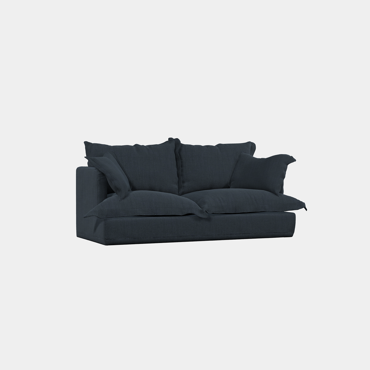 Original product cutout: Tetrad Ava Petit Sofa in Beatrice Midnight Fabric.