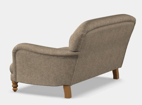 Tetrad Braemar Petit Sofa in authentic hand woven Heather Harris Tweed with Brompton Tan Piping, complemented by rolled arms, turned wood feet and scatter cushions
