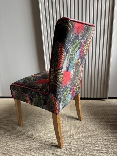 Vintage Sofa Company Colin Chair in Toucan Fabric and Rosso Leather original supplier photograph
