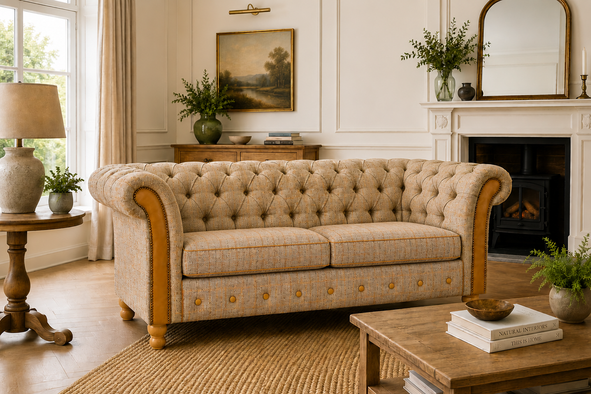 Vintage Sofa Company Petite Chester Grange 2 Seater Sofa in Harrington Tweed original supplier photograph