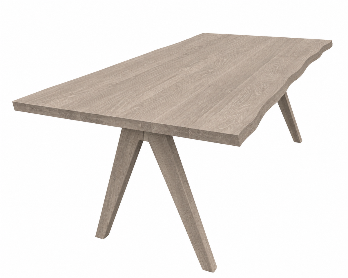 Carlton Furniture Modena Dining Table with A Shape Wooden Legs in Grey Oiled - cutout view