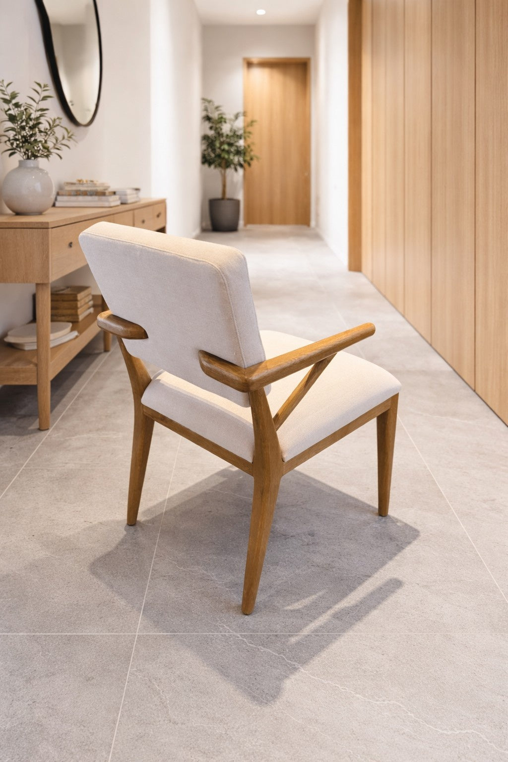 Carlton Furniture Tundra Chair Natural Linen — lifestyle setting