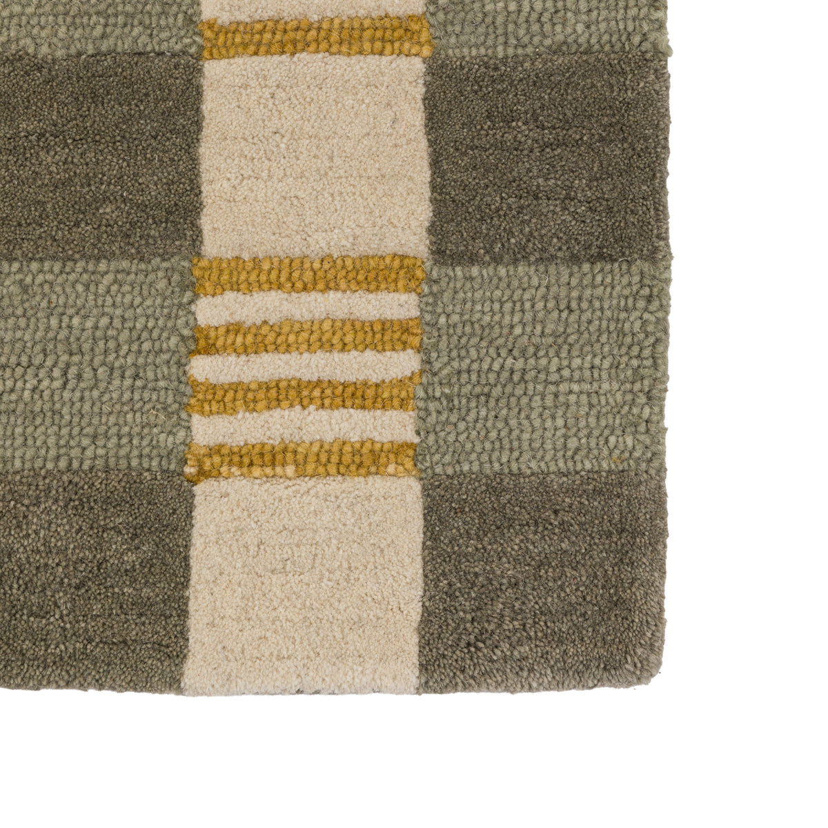 Gallery Direct Lezo Geo Rug Teal - corner and edge showing woven texture and finishing