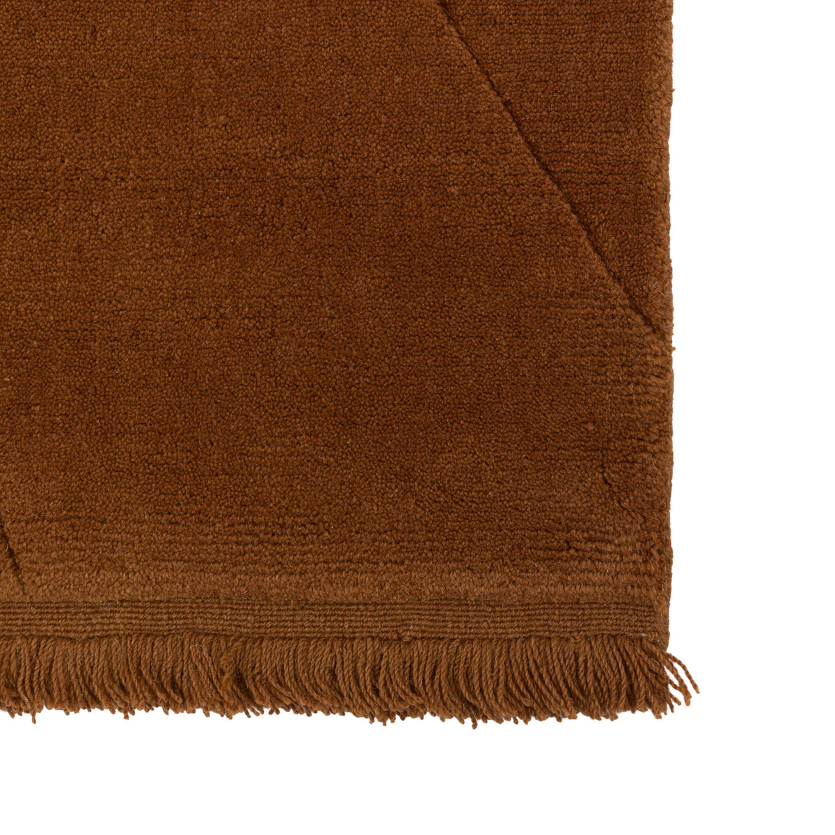 Gallery Direct Sienna Rug Terracotta - corner and edge showing woven texture and finishing