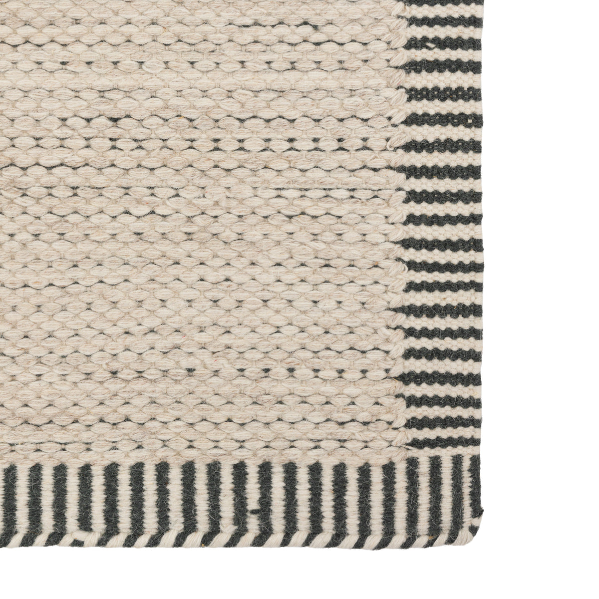 Gallery Direct Valena Border Rug Ecru - corner and edge showing woven texture and finishing