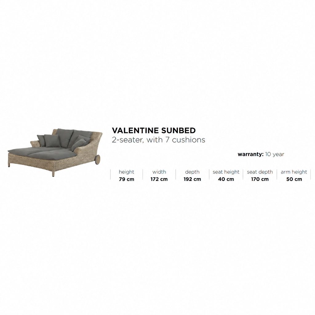 4 Seasons Outdoor Valentine Double Sunbed in Pure Weave