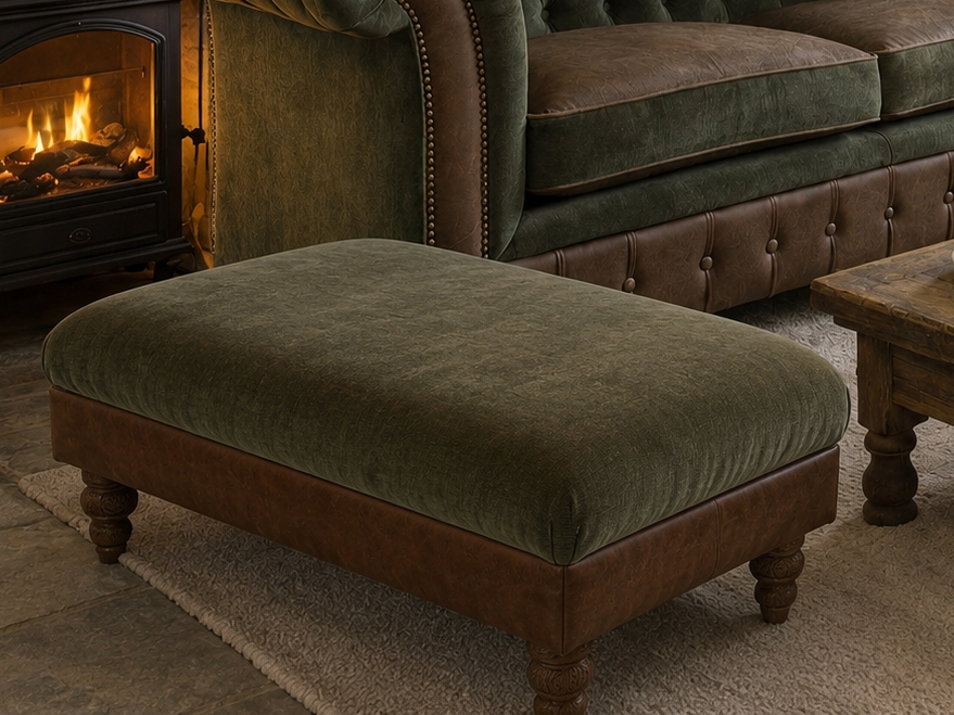 Vintage Sofa Company Elford Footstool — lifestyle setting